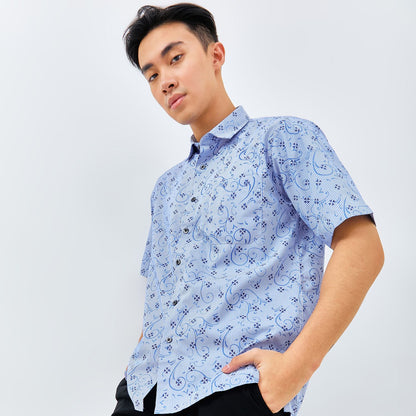 ODZA Kemeja Regular Fit Lengan Pendek Pria Asasin