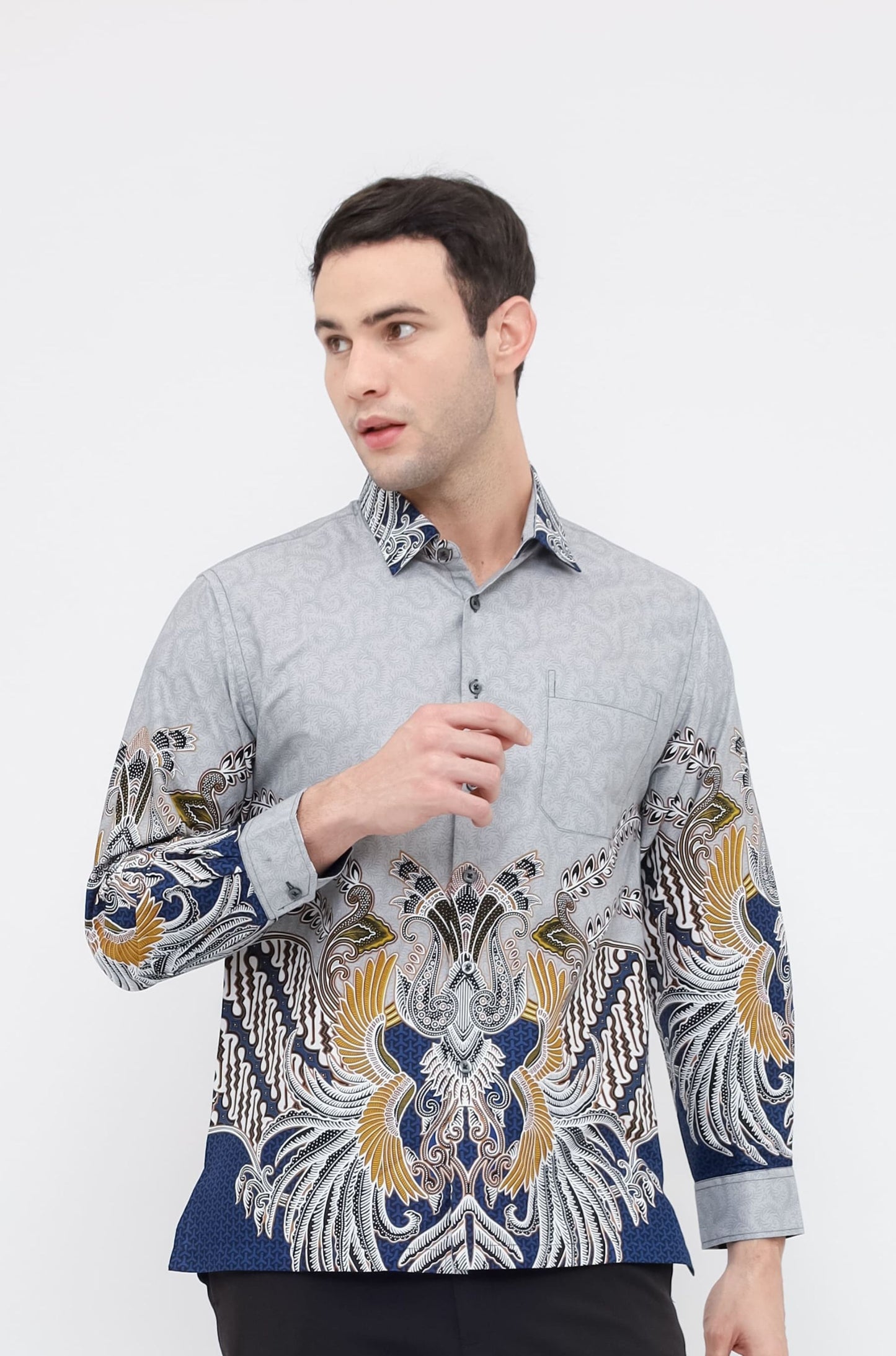 Odza Batik REGULAR FIT Kemeja Pria Lengan Panjang Ansawira