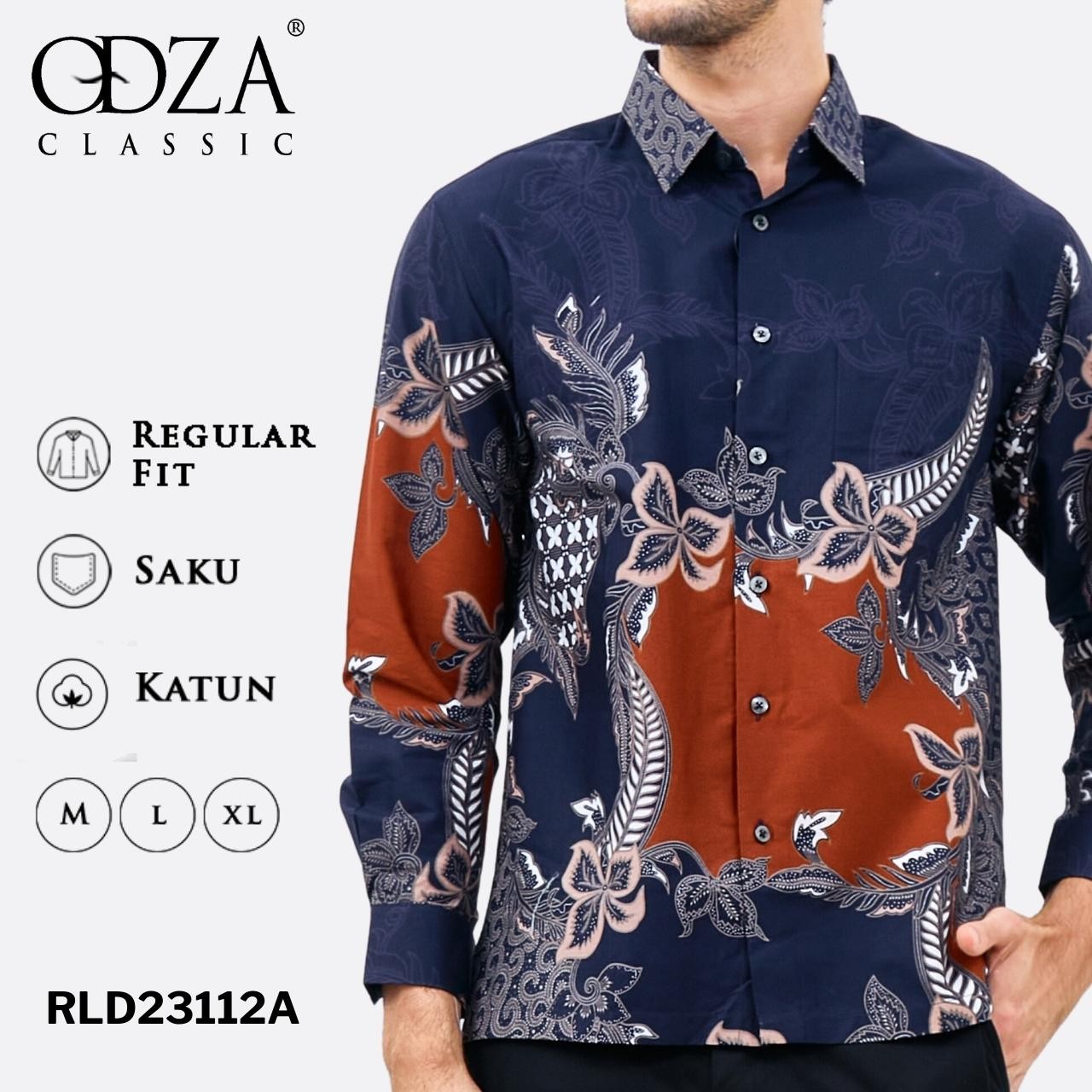 Odza Batik REGULAR FIT Kemeja Pria Lengan Panjang Modern Arunawa