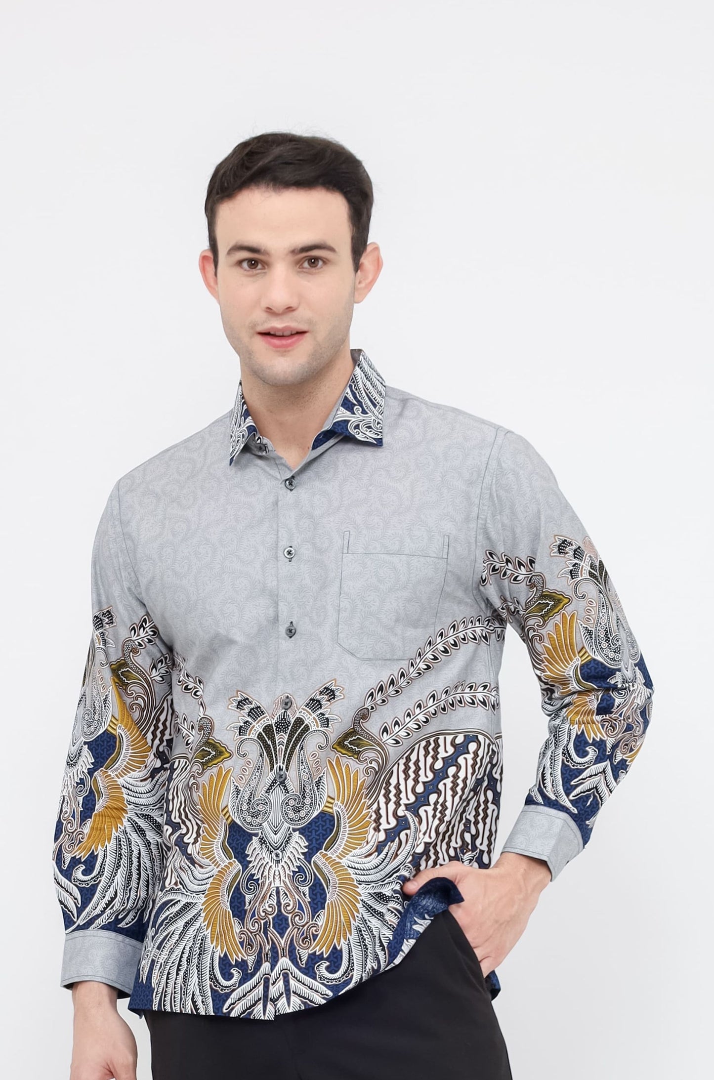 Odza Batik REGULAR FIT Kemeja Pria Lengan Panjang Ansawira