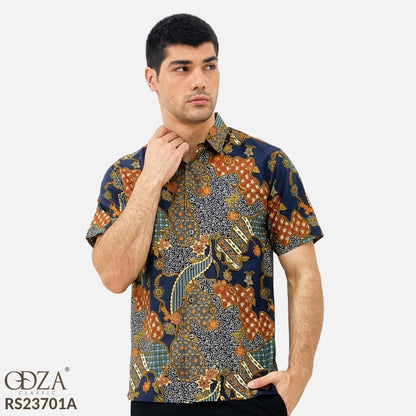 Odza Batik REGULAR FIT Kemeja Lengan Pendek Pria Biranta