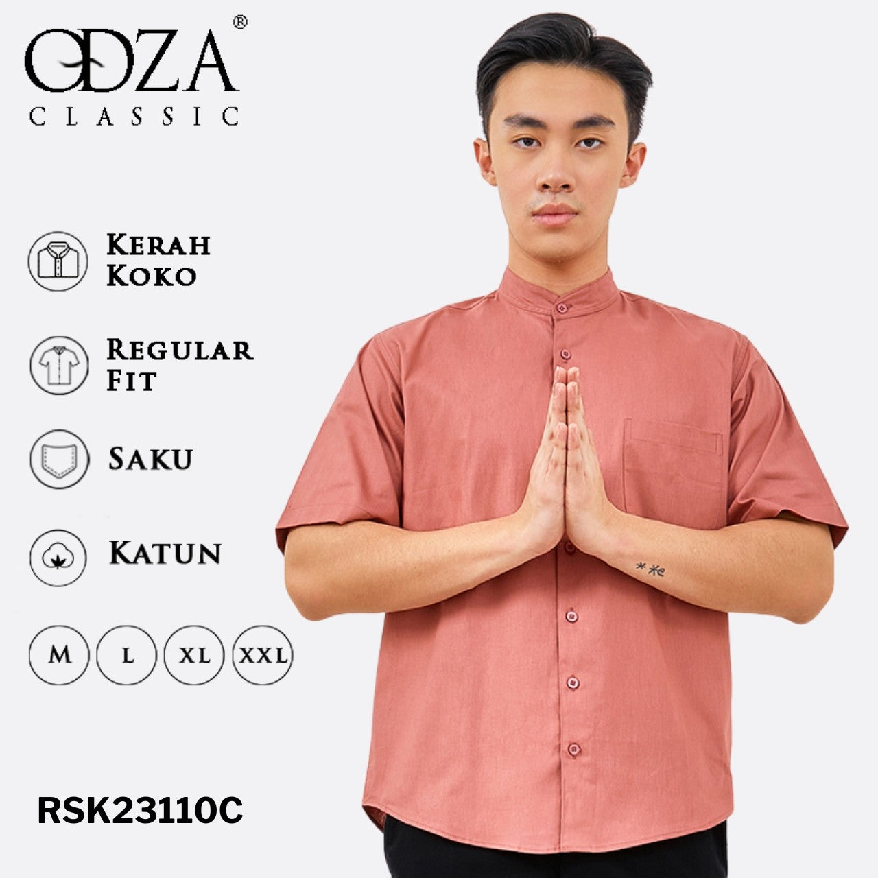 Odza Classic Koko Modern Fadlan Pria Lengan Pendek Regular Fit Kailash