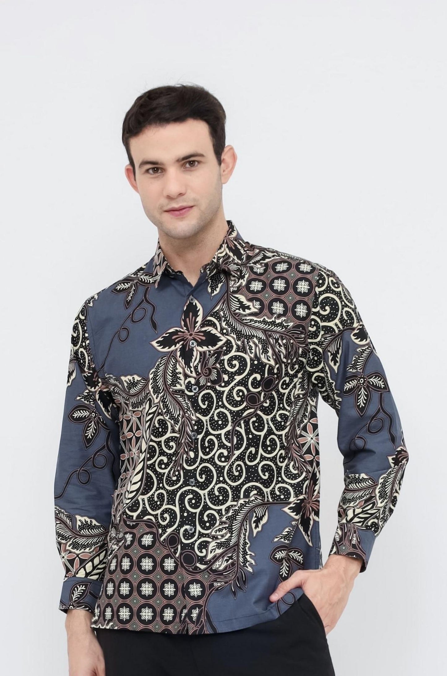 Odza Batik REGULAR FIT Kemeja Pria Lengan Panjang Modern Derawan