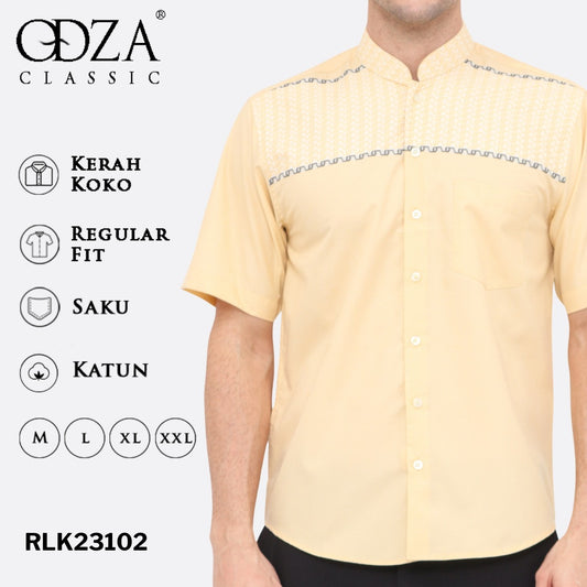 Odza Classic Baju Koko Muslim Kemeja Lengan Pendek Pria Aguin