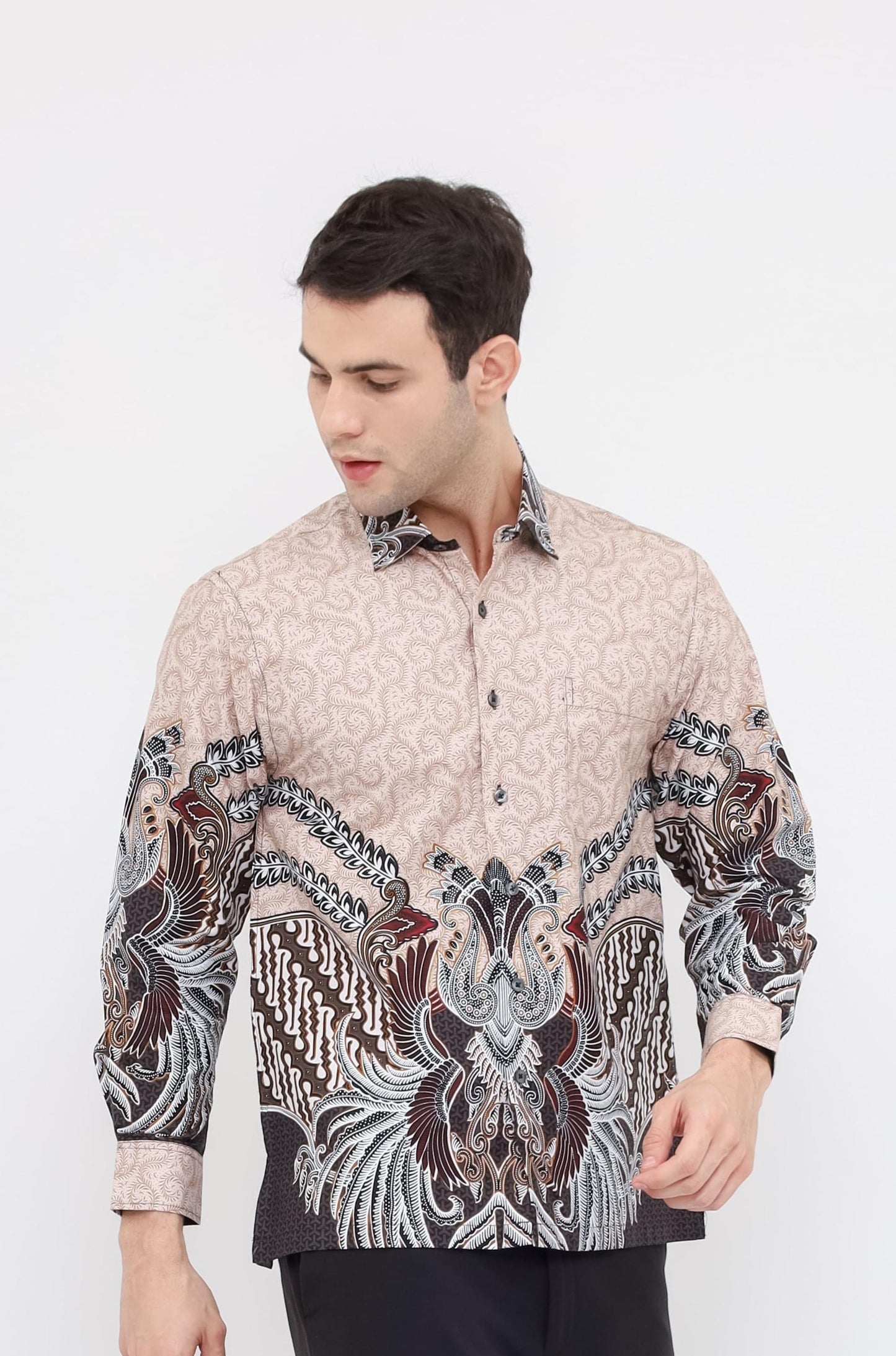 Odza Batik REGULAR FIT Kemeja Pria Lengan Panjang Modern Reyvian