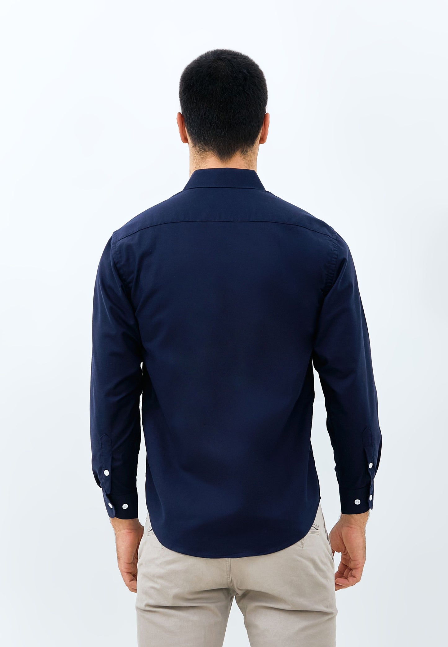 Odza Kemeja Polos REGULAR FIT Lengan Panjang Pria Basic Kasual Navy