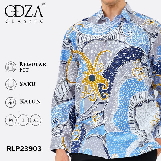 Odza Kemeja Batik Regular FIT Pria Modern Lengan Panjang Cangkeh