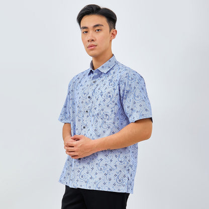 ODZA Kemeja Regular Fit Lengan Pendek Pria Asasin