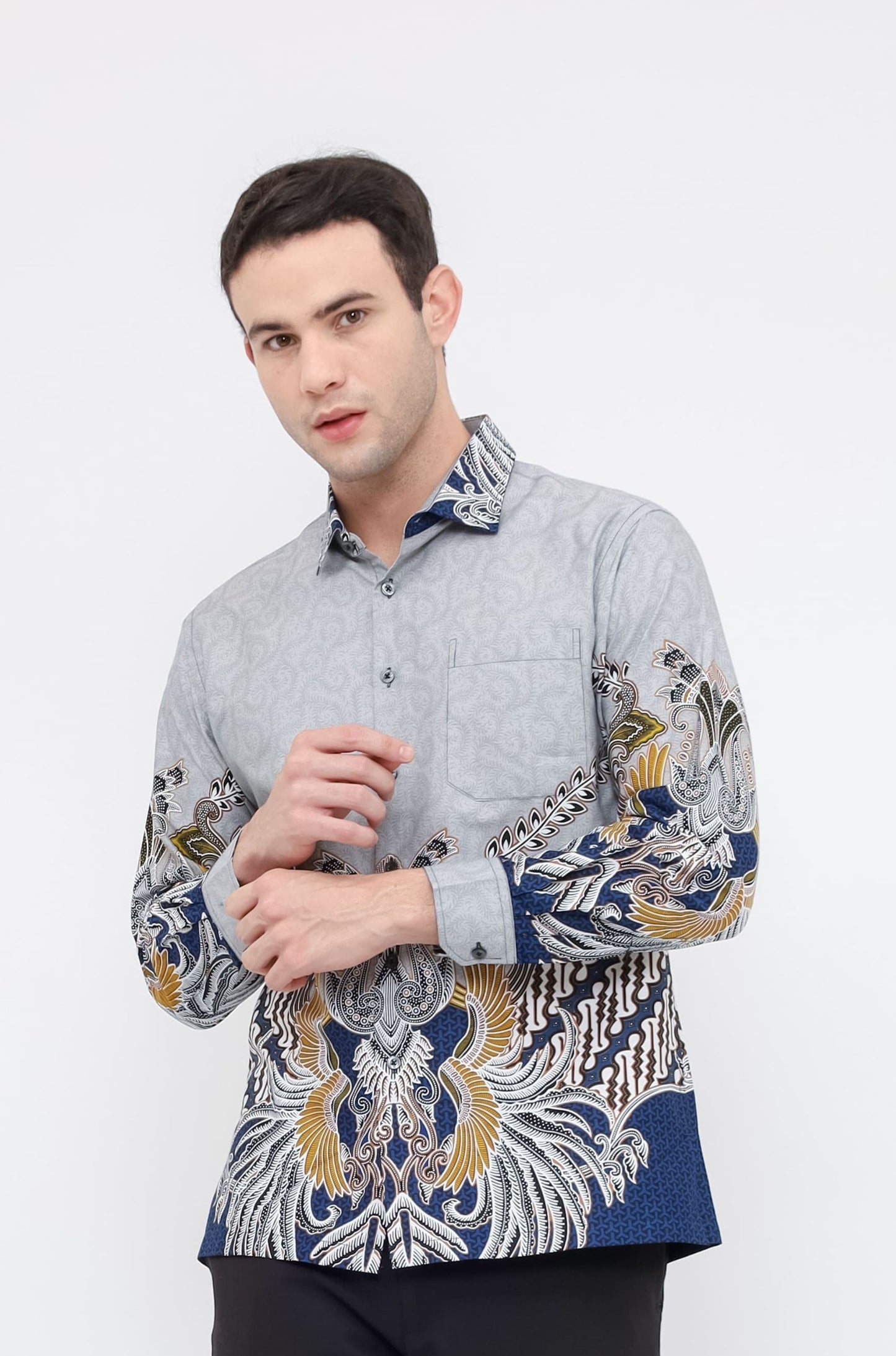 Odza Batik REGULAR FIT Kemeja Pria Lengan Panjang Ansawira