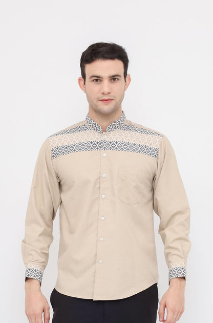 Odza Baju Muslim Pria Kemeja Koko Lengan Panjang Regular Fit Ajmal