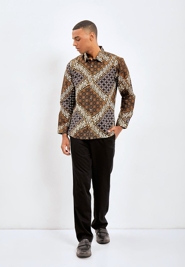 Odza Classic Kemeja Batik Slimfit Modern Pria Lengan Panjang Arganta