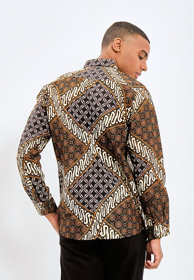 Odza Classic Kemeja Batik Slimfit Modern Pria Lengan Panjang Arganta