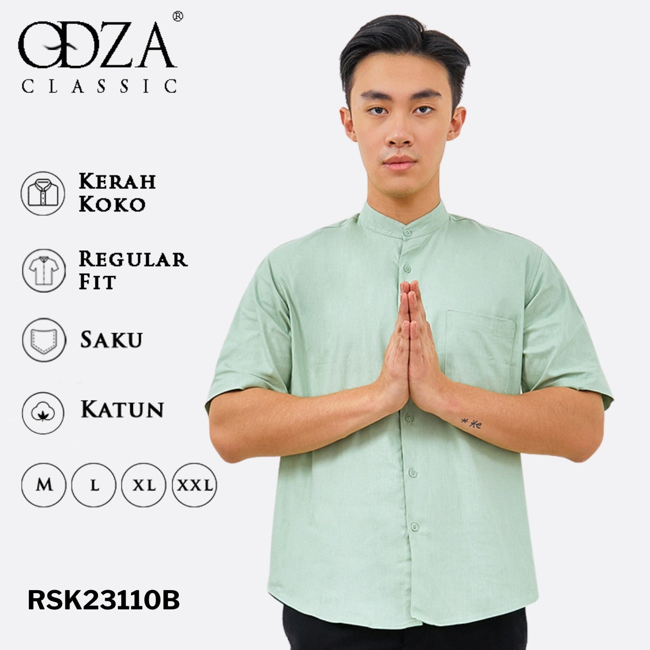 Odza Classic Koko Modern Fadlan Pria Lengan Pendek Regular Fit Kaivan