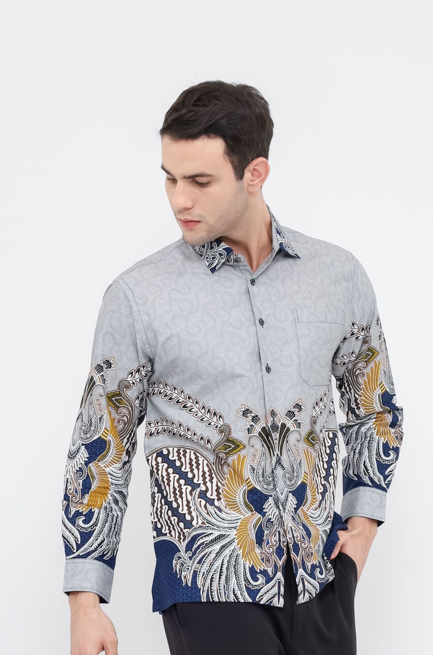 Odza Batik REGULAR FIT Kemeja Pria Lengan Panjang Ansawira