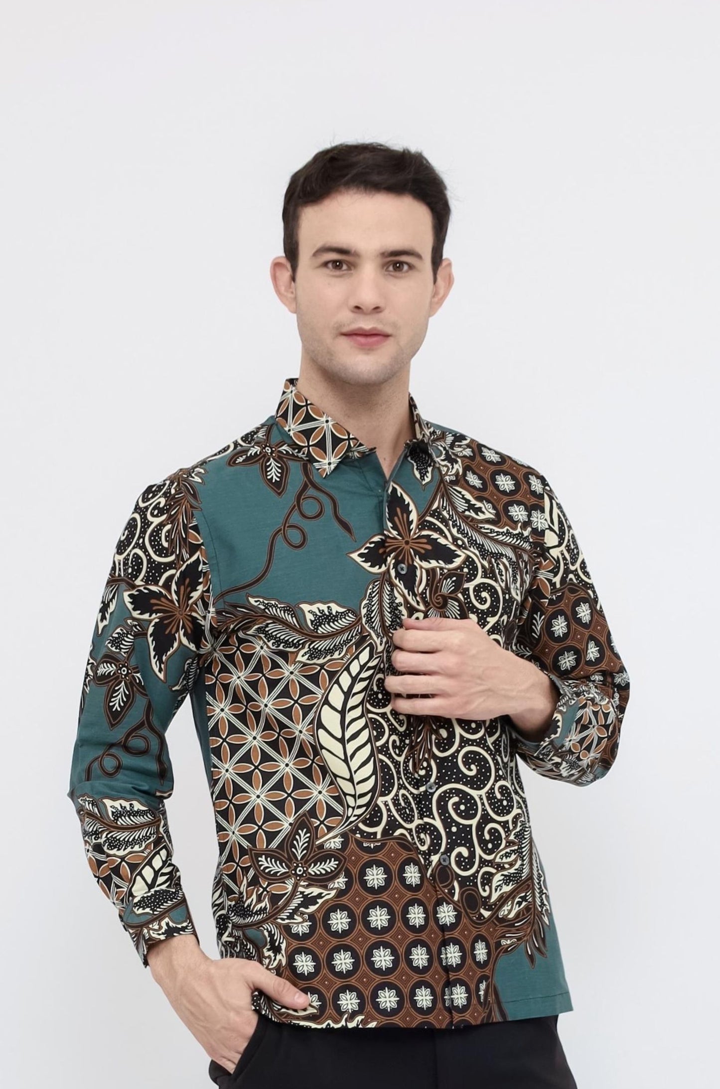 Odza Batik REGULAR FIT Kemeja Pria Lengan Panjang Modern Clarke